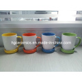 300ml Ceramic Mug with Coaster, Mug with Lid